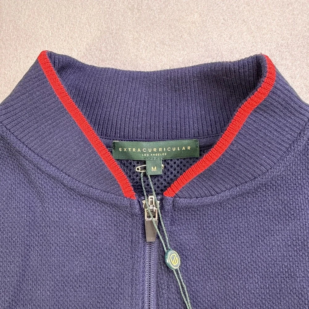Extracurricular‎ Full Zip Jacket Men's Med Maritime Blue NWT Golf Tennis Comfort